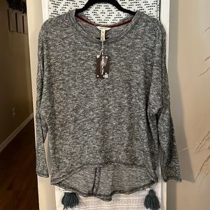 matilda jane, size s, flowy sweater, open back